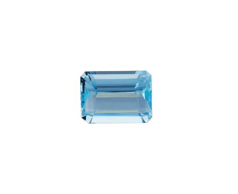 A rectangular-shape aquamarine, of 8.25ct, currently loose from mount, 1.6gOverall good conditionAquamarine is a light blue h