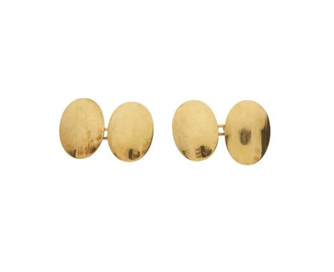 Deakin &amp; Francis, a pair of early 20th century 18ct gold cufflinks, hallmarks for Birmingham 1917, length 1.9cm, 13gOvera