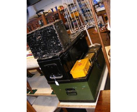 A Queen Mary Christmas 1914 tobacco box, ammunition boxes etc.