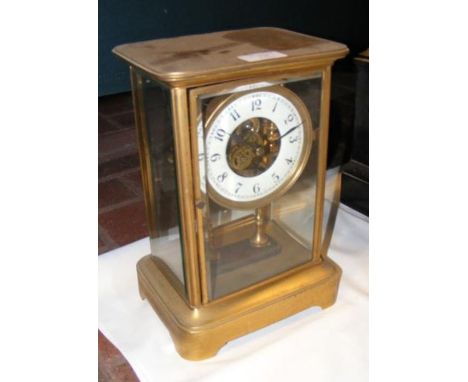 An antique four glass mantel clock - 29cms highCONDITION REPORTclock is electricno pendulum or keyas per images
