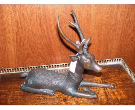 A bronze stag ornament - 30cms long