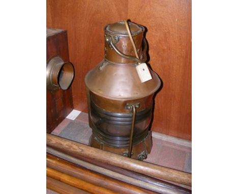 A 50cm high antique ships lamp by Harvie &amp; Co. Glasgow