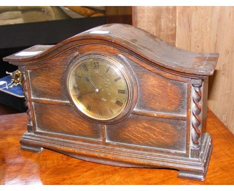 A Mappin &amp; Webb oak mantel clock - 29cms wide