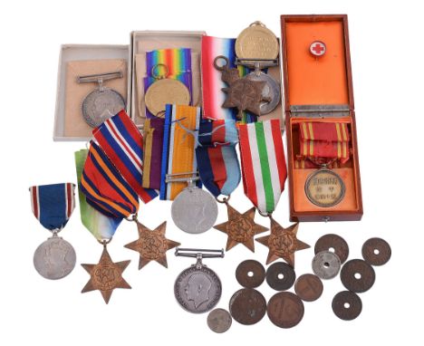  Great War, trio to 2071 Pte. O. Wheeler RAMC,   pair to Lieut. E. R. Wheeler, with boxes of issue, other medals including Se