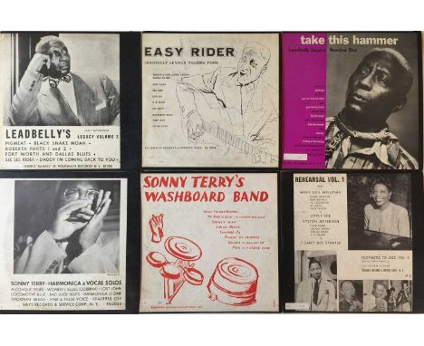 FOLKWAYS - BLUES 10" RARITES. A quality selection of 6 blues 10" releases on Folkways. Artists/ titles include Leadbelly inc 