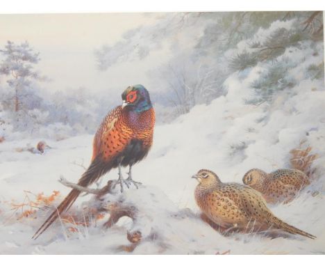 Archibald Thorburn. Snow in the Coverts, limited edition print 710/850, 39cm x 49cm.