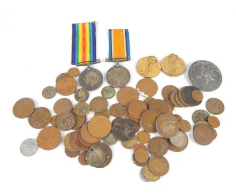 Two WWI Great War and Victory medals to Pte D J Goodband, West Riding Regiment 11945 and Pte C Goodband, Nottingham & Derbysh