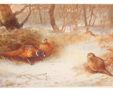 Archibald Thorburn. Frost in the Coverts, limited edition print 300/850, 43cm x 58cm.