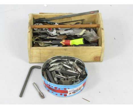 A sectional tool box, containing a quantity of hand tools, grips, screwdrivers, hand tools, etc, (qty), various dimensions.
