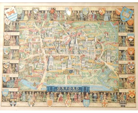 Kerry Lee. Oxford, print, printed by Glen Fairbairn & Associates for Pictorial Maps Ltd, 48.5cm x 62.5cm.