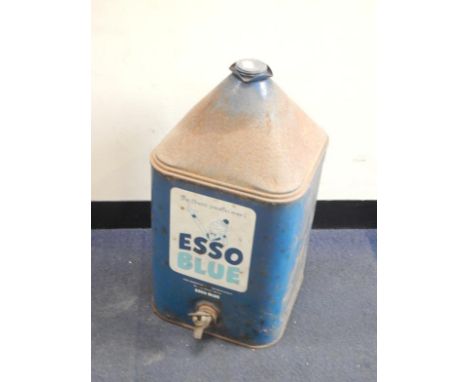 An Esso blue paraffin tin can with tap, 48cm high.
