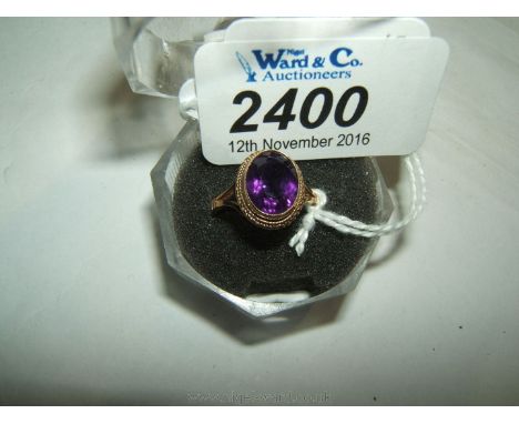 A 9ct Gold Amethyst Ring.