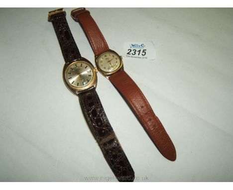 A Gent's 'Montine' manual Wristwatch and a vintage 9ct gold Avia wristwatch.