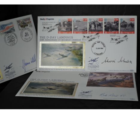 OPERATION OVERLORD 1994 TRIO OF SIGNED FIRST DAY COVERS INCLUDING JOHNNIE JOHNSON  Trio of Benham silk first day covers from 