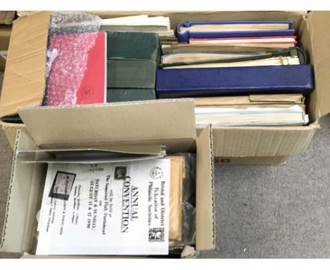 A collection of stamps including a Penny black, stamp albums including postage stamps of Newfoundland album. Postage cat c X2