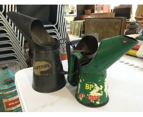 Oil jugs including Castrol GTX, BP ANTI FROST, CASTROL motor oil. No reserve Postage category B