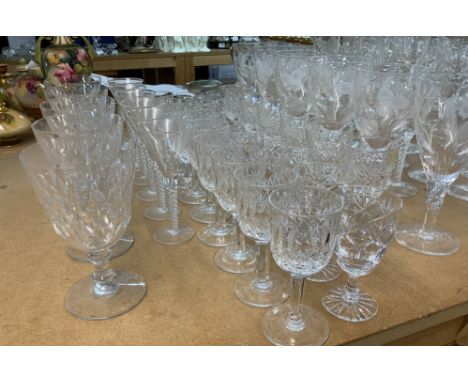 An extensive collection of good crystal glassware. To included Baccarat, Tudor, Webb, etc. 15 sets of 6 and 1 part set 5. (D 