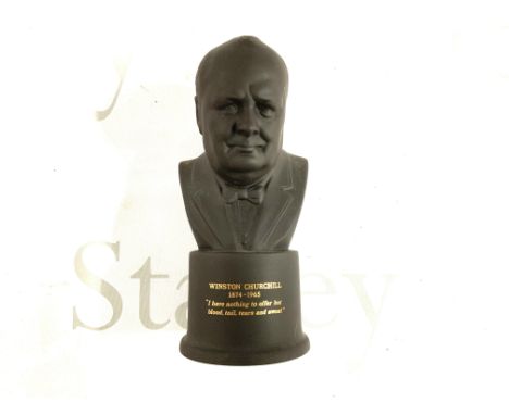 Wedgewood black basalt bust of Winston Churchill (146). 18cm