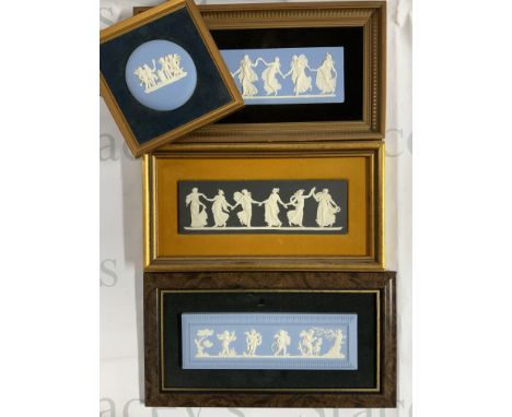 4 Wedgewood framed plaque, each approx 33cm x 14cm/ 15.5 x 15.5cm (D)