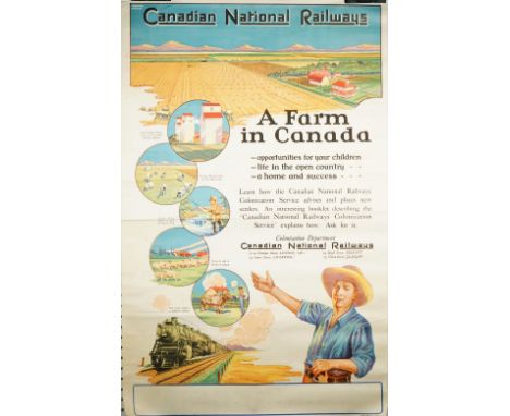 Frank Mann, Canadian National Railways, immigration poster, circa 1930, lithograph in colours, 101cm x 64cm rolled.
