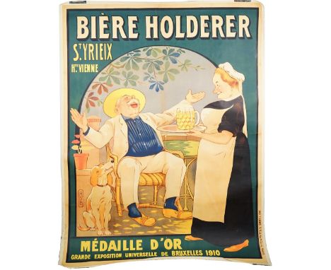 Biere Holderer, St Yrieix Hte. Vienne, Medaille d'or Grand exposition Universelle de Bruxelles 1910, French poster, lithograp