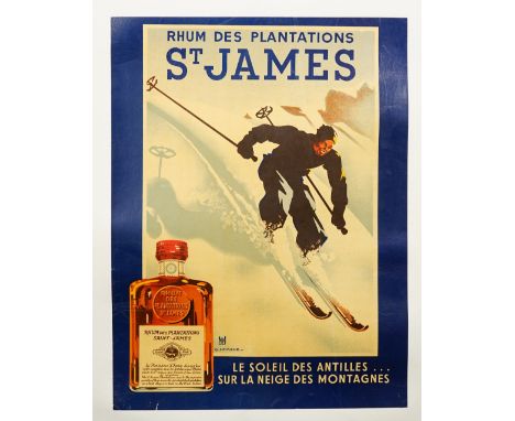 G.Lavagne; Rhum des plantations, St James, circa 1930, lithograph in colours 30.5cm x 23cm, laid to linen. 