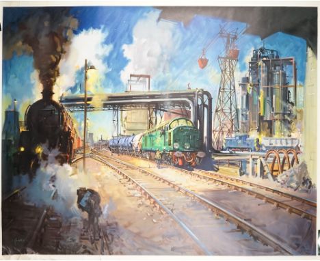 After Terence Cuneo, British Railways Untitled, circa 1962, lithograph in colours. North Eastern region, 127cm x 101cm, rolle