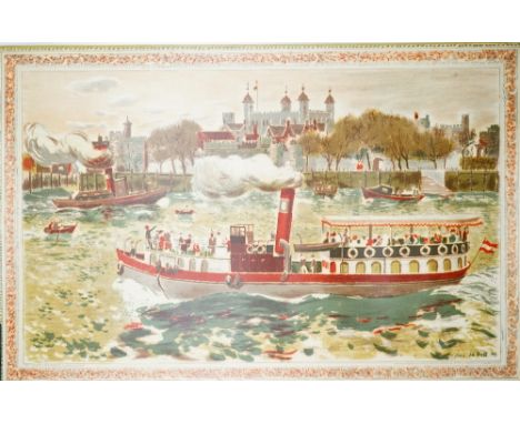 Edwin La dell; three 'The Tower of London', lithograph coloured prints, 1946, printed by Baynard Press for School Prints Ltd,