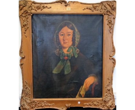 English Provincial School (19th Century) Portrait of a Lady, oil on canvas, 73 x 60 cm E1