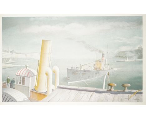 Ten copies; Felix Kelly 'Drifter and Paddle steamers, lithograph in colours printed by The Baynard Press for School prints Lt