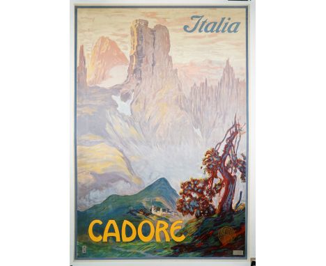 Cadore Italia, Istitvto Veneto di Arte Grafi Che-Venezia, Italian tourism poster, circa 1930, lithograph in colours, 109cm x 