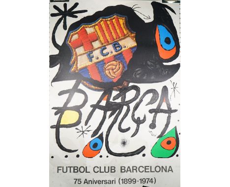 Barca-Barcelona Football club, 75th Anniversary (1899-1974). lithograph in colours, Ltd edition 979/1500, printed by La Polig