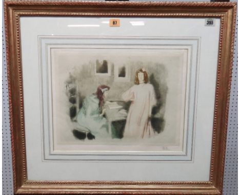 Alfredo Muller (1869-1940), La Lectur, Lithograph, signed in pencil, 30cm x 39cm. B1