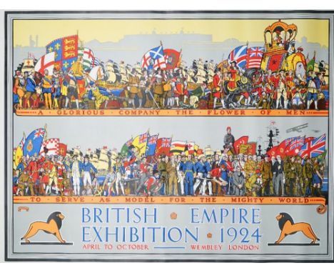 R.T.Cooper, 'Bristish Empire Exhibition 1924', lithograph in colours, printed by John Waddington Ltd, 109cm x 84cm, rolled. 