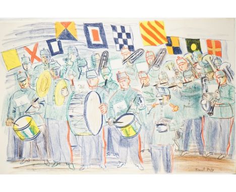 Six copies; Raoul Dufy 'The Band', lithograph in colours, printed by W.S Cowell Ltd, 76cm x 49cm rolled, (6).