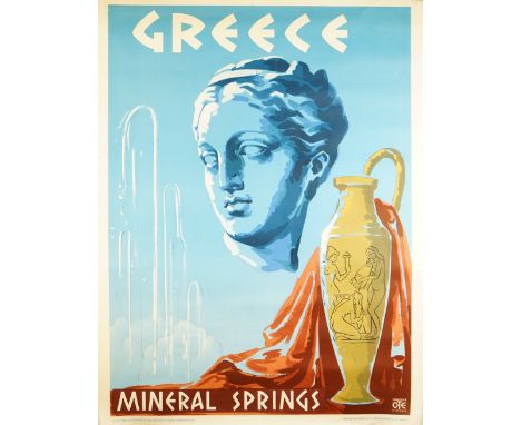 Designer Unknown, Greece Mineral springs, circa 1950s, tourism poster, lithograph in colours, 80cm x 60cm , rolled.