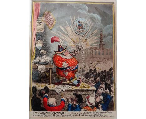 James Gillray (1756-1815), The Theatrical Bubble; Contemplations upon a Coronet; The State Waggoner and John Bull; The Cabine