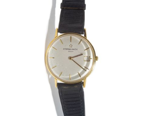 An Eterna-Matic 3000 18ct gold circular cased gentleman's automatic wristwatch, with a signed automatic movement, the signed 