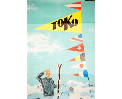 Toko Ski Wax, advertising poster, circa 1950, lithograph in colours, 97cm x 66cm, rolled.