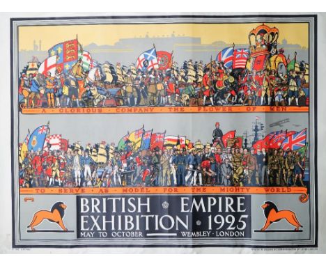 R.T.Cooper, 'British Empire Exhibition 1925', lithograph in colours, printed by John Waddington Ltd, 126cm x 100cm, rolled.