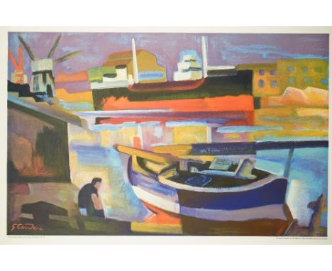 Ten copies; Gabrielle Coudrec, 'Cargo Ship in Sete', lithograph in colours, printed by the Baynard press for School prints, L