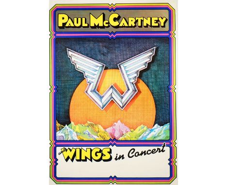 Five vintage music posters; Paul McCartney and 'Wings in Concert', circa 1975, lithograph in colours, 76cm x 51cm, rolled, (5