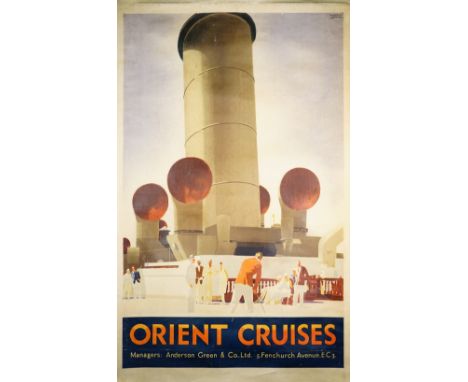 Andrew Johnson 'Orient Cruises', circa 1922, travel poster, lithograph in colours, 101cm x 62cm, laid to linen.