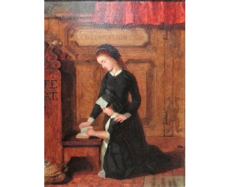 Marshall Claxton (1812-1881), Corporation Pew, oil on canvas, signed and dated '72, 44.5cm x 34cm. 