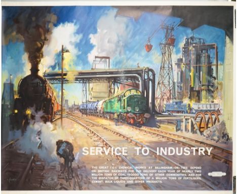 Railwayana, British Railways poster, Service to Industry, circa 1962, lithograph in colours, after the original by Terence Cu