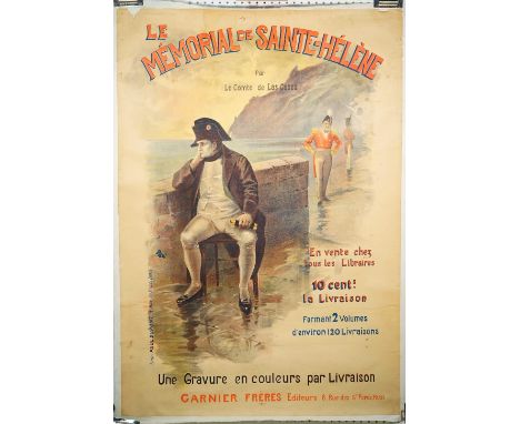 Jean de Pale ologue, Le Memorial de Sainte Helene, French literary vintage book poster, circa 1890, lithograph in colours, Pa