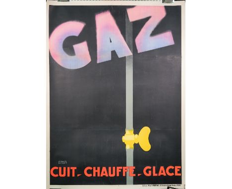 Francis Bernard, Gaz Cuit Chauffe Glace, (Gas-it cooks, heats, cools) French poster, circa 1928, lithograph in colours, editi