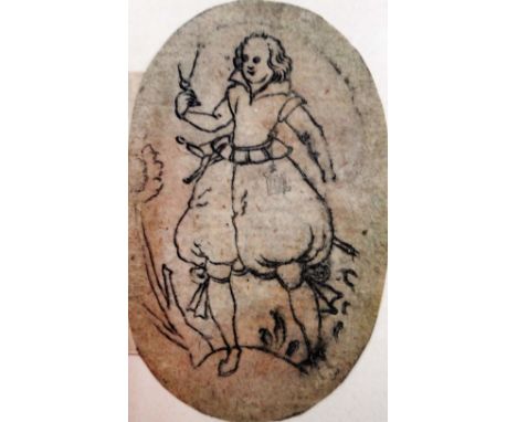 French School (16th/17th century), Portrait of a man; Portrait of a lady, two, miniature, pen and ink, oval, unframed, each a