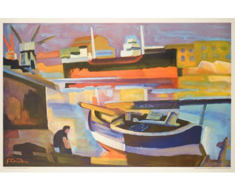 Ten copies; G.Courderc (French) 'Cargo Ship in Sete;', lithograph in colours printed by the Baynard Press for School Prints, 
