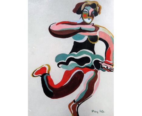 Percy Hutton Fearon (1874-1945), Figure, gouache, signed and dated '43, 19cm x 14cm 